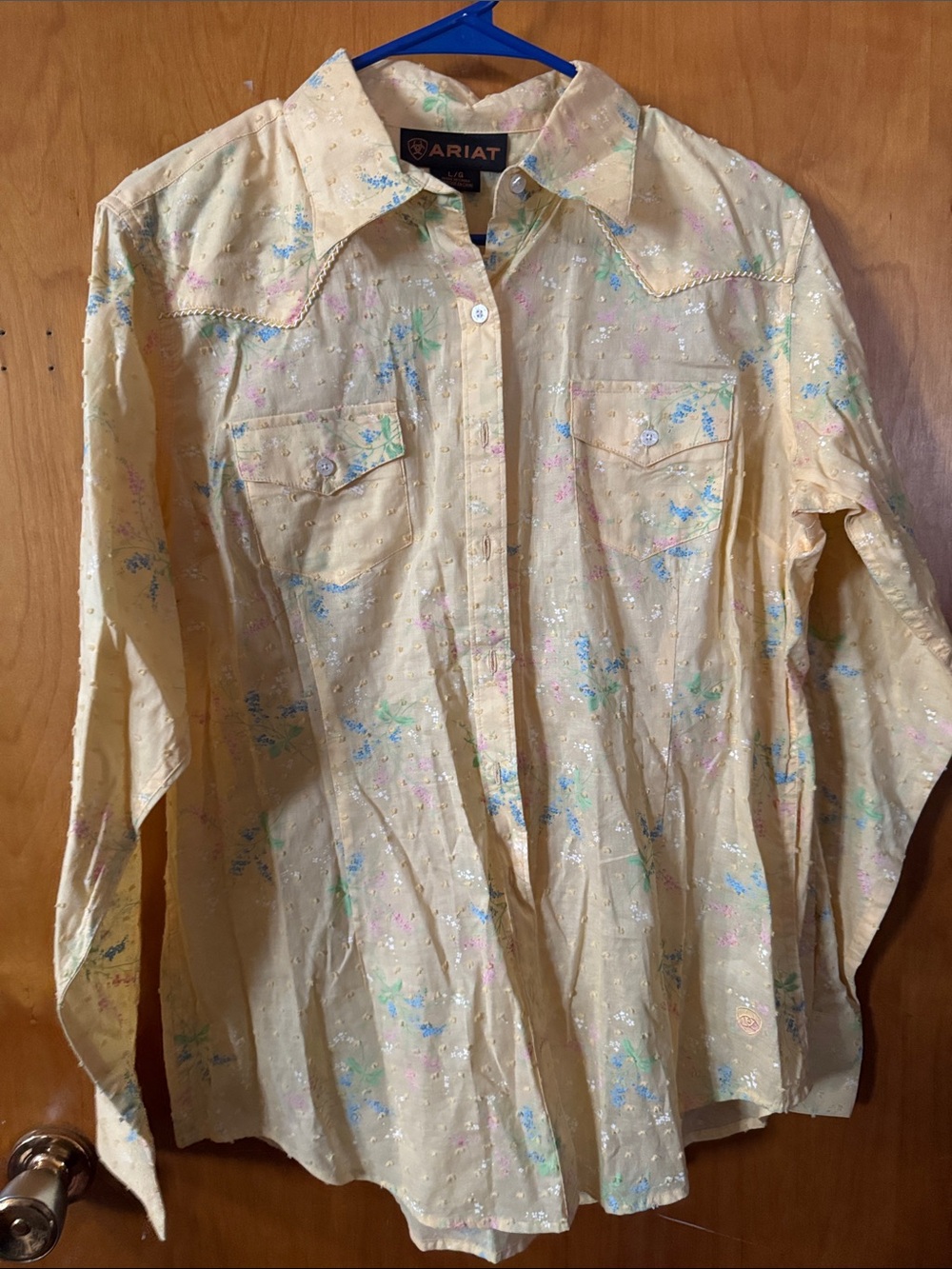 Ariat Pale Yellow Floral Western Button-Down Shirt